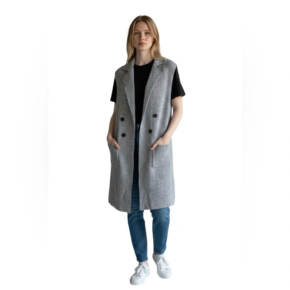 Love Tree Gray Sleeveless Sweater Vest - Picture 1 of 8